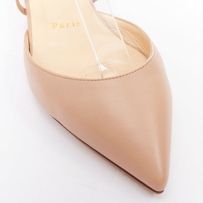 Women's Christian Louboutin Leather Strappy Flats