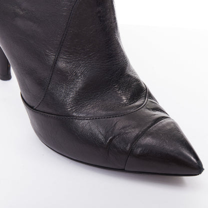 Women's Chanel Leather Cone Heel Ankle Boots