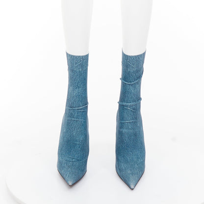 Women's Balenciaga Knife Denim Pointy Boots