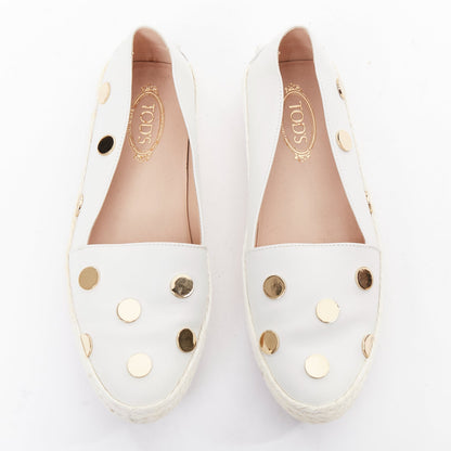 Women's Tod's White Polka Dot Loafers
