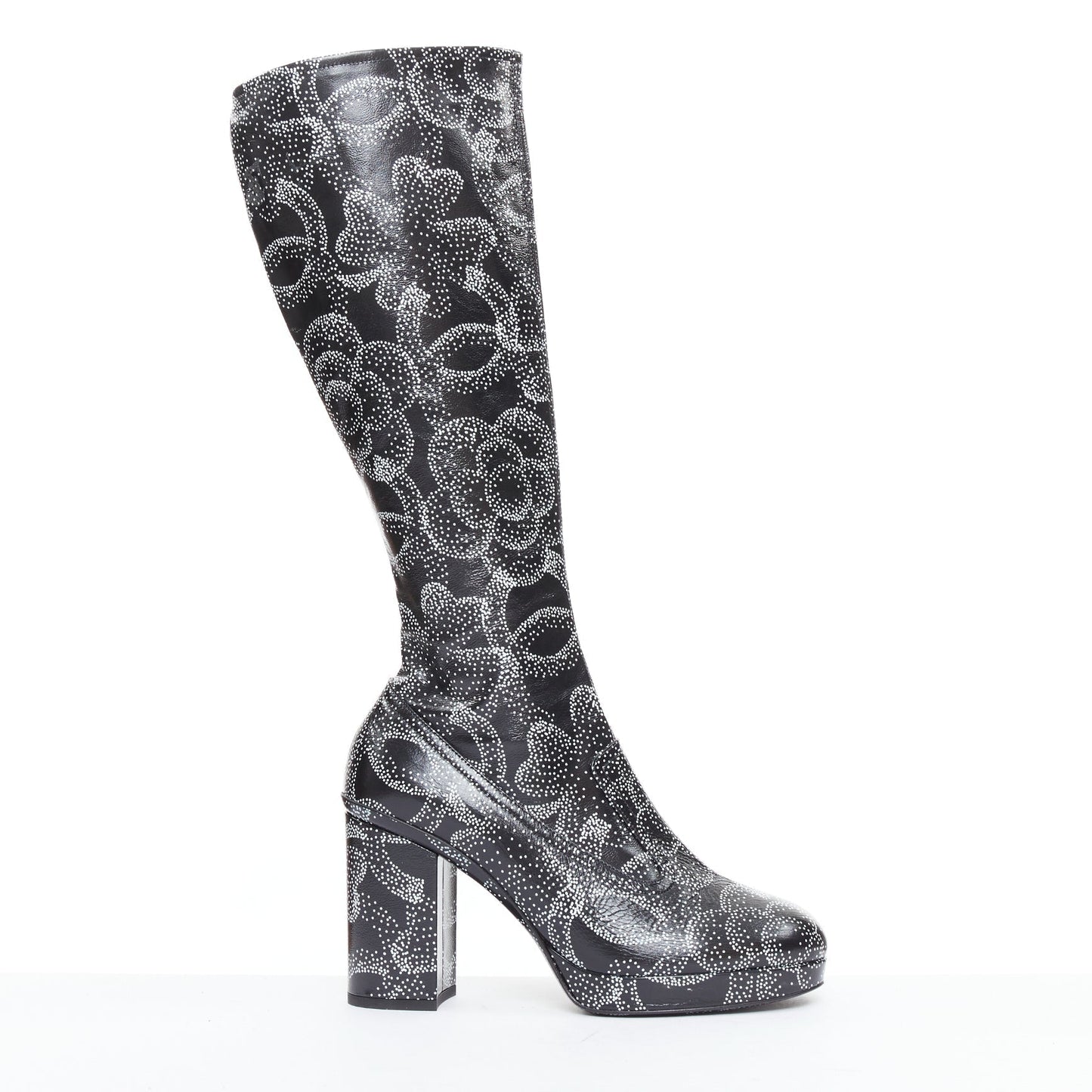 Women's Chanel 2023 Dotted Logo Tall Boots
