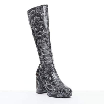 Women's Chanel 2023 Dotted Logo Tall Boots