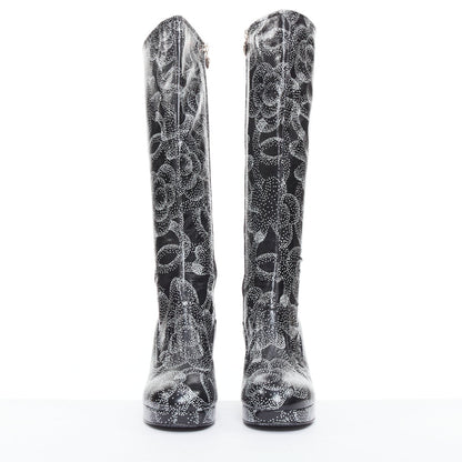 Women's Chanel 2023 Dotted Logo Tall Boots