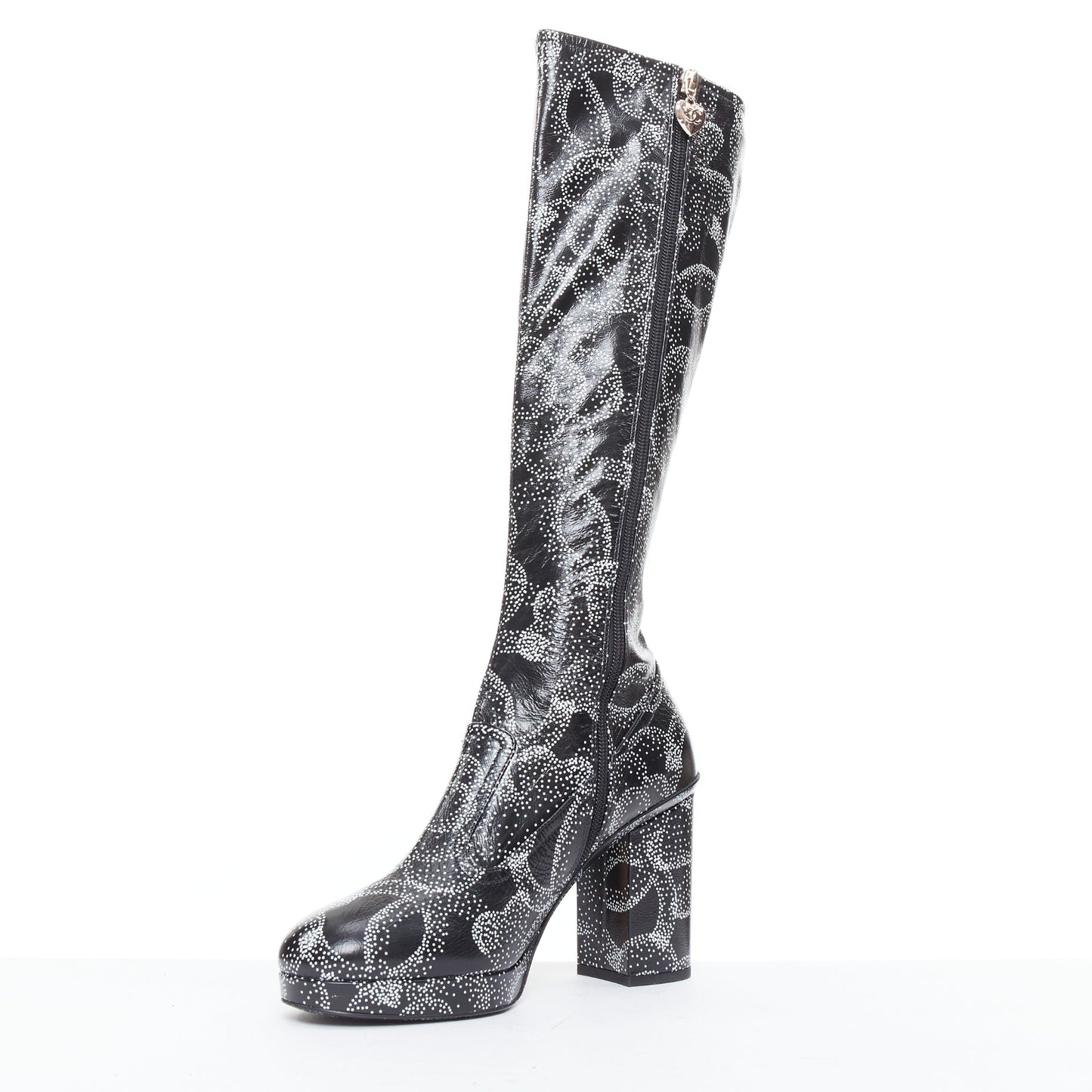 Women's Chanel 2023 Dotted Logo Tall Boots
