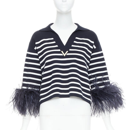 Men's Valentino 2024 VGold Ostrich Feather Polo