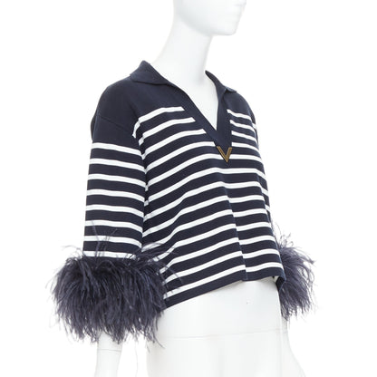Men's Valentino 2024 VGold Ostrich Feather Polo