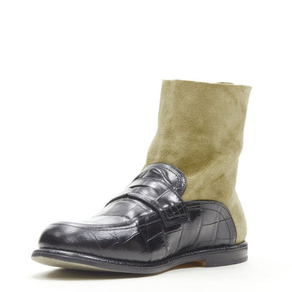 Women's Loewe Leather Suede Sock Loader Boot