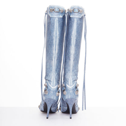 Women's Balenciaga Cagole Leather Moto Boots