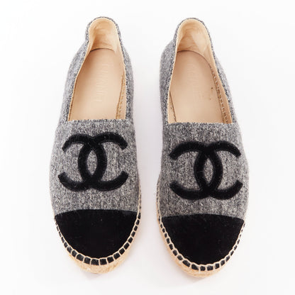 Women's Chanel Wool Felt Velvet Espadrilles