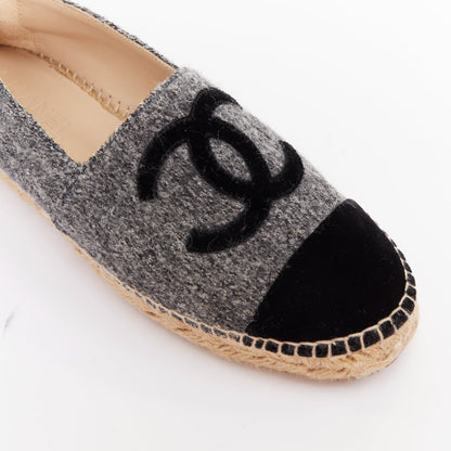 Women's Chanel Wool Felt Velvet Espadrilles