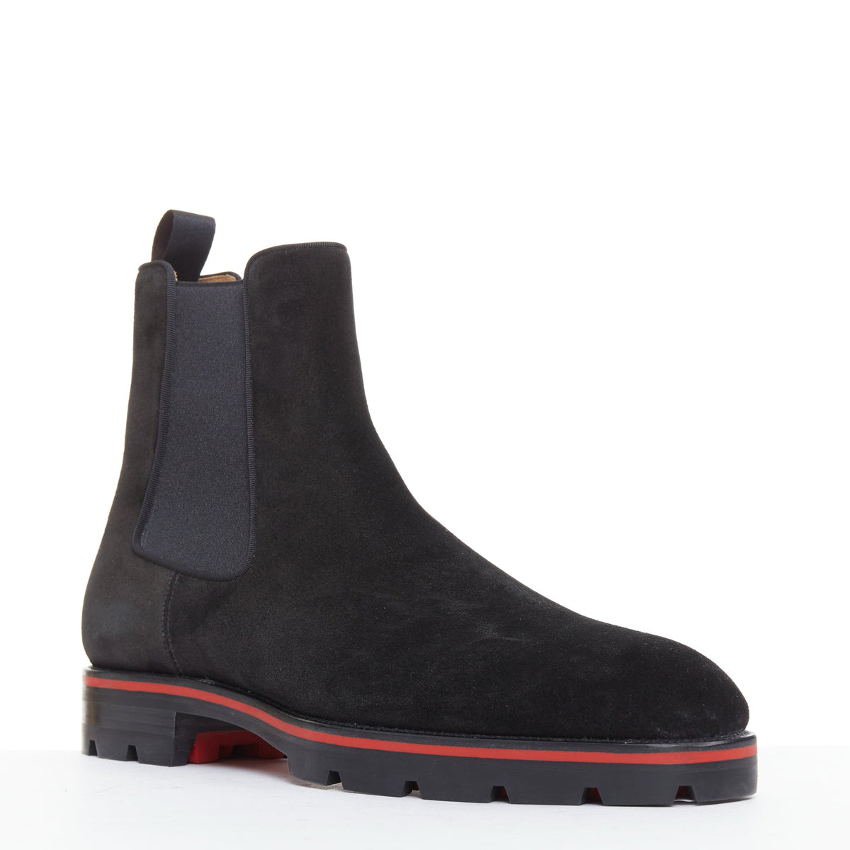 Men's Christian Louboutin Suede Lug Sole Boot