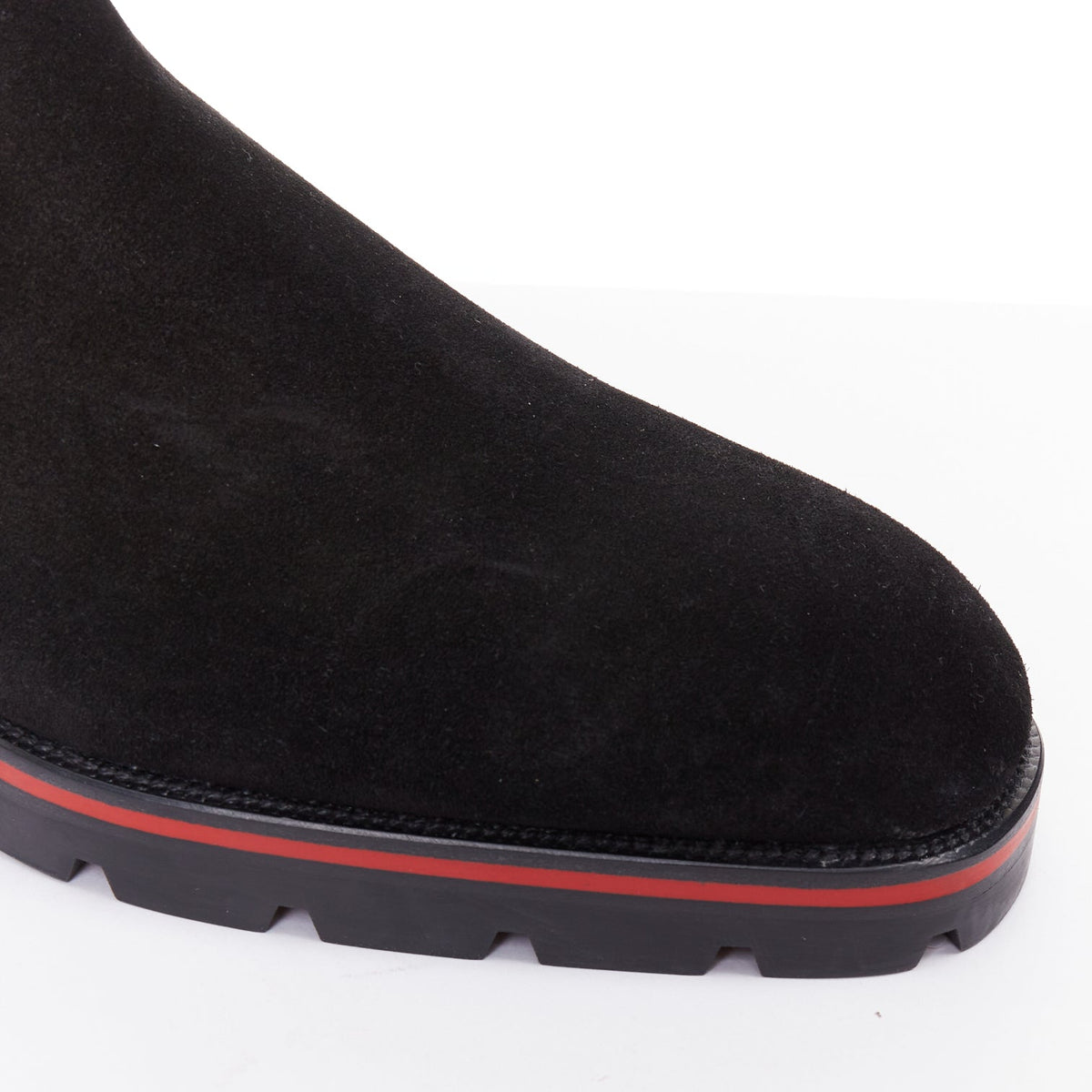 Men's Christian Louboutin Suede Lug Sole Boot