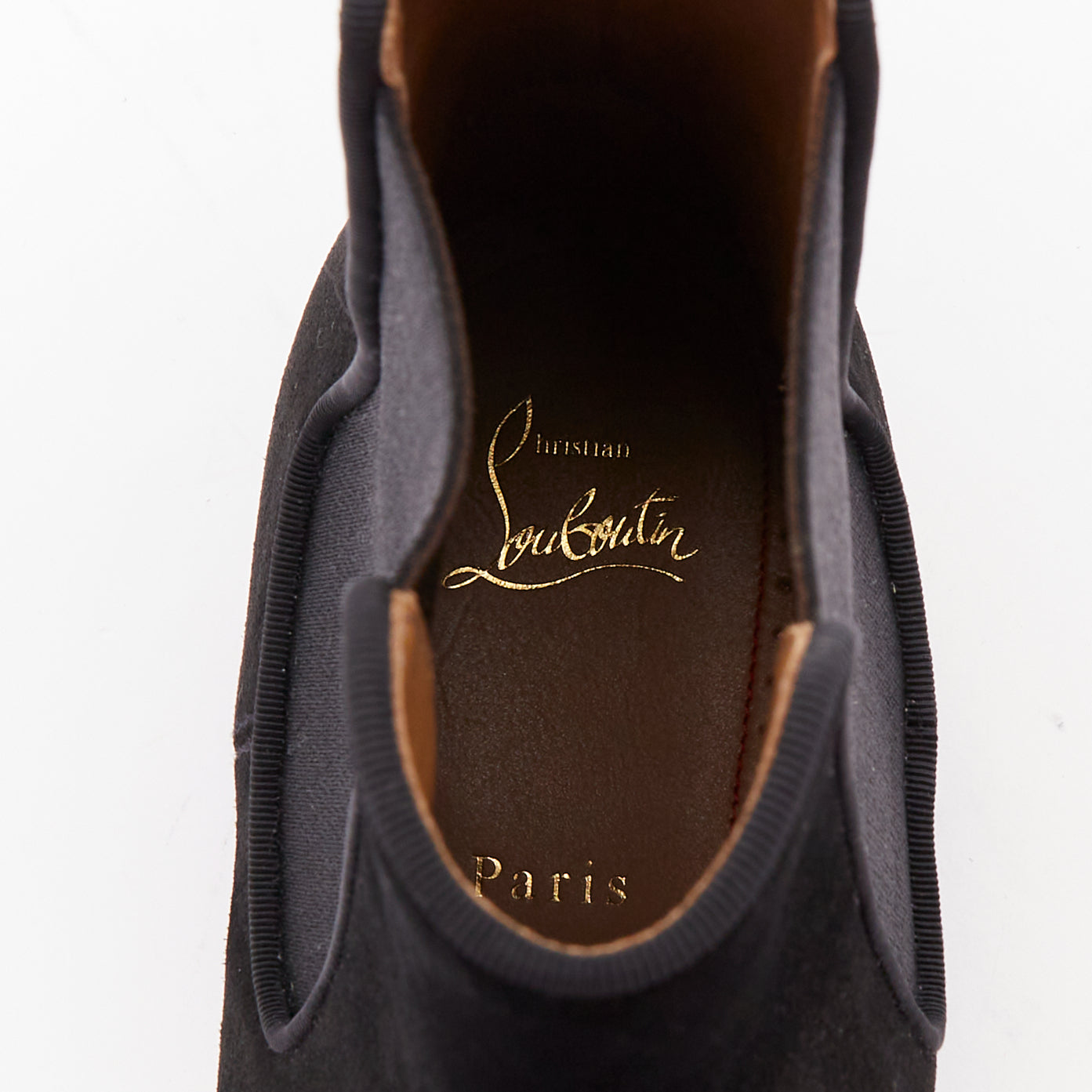 Men's Christian Louboutin Suede Lug Sole Boot