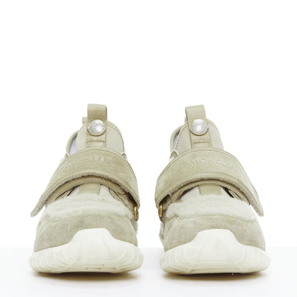 Women's Moncler Suede Shearling Logo Sneakers