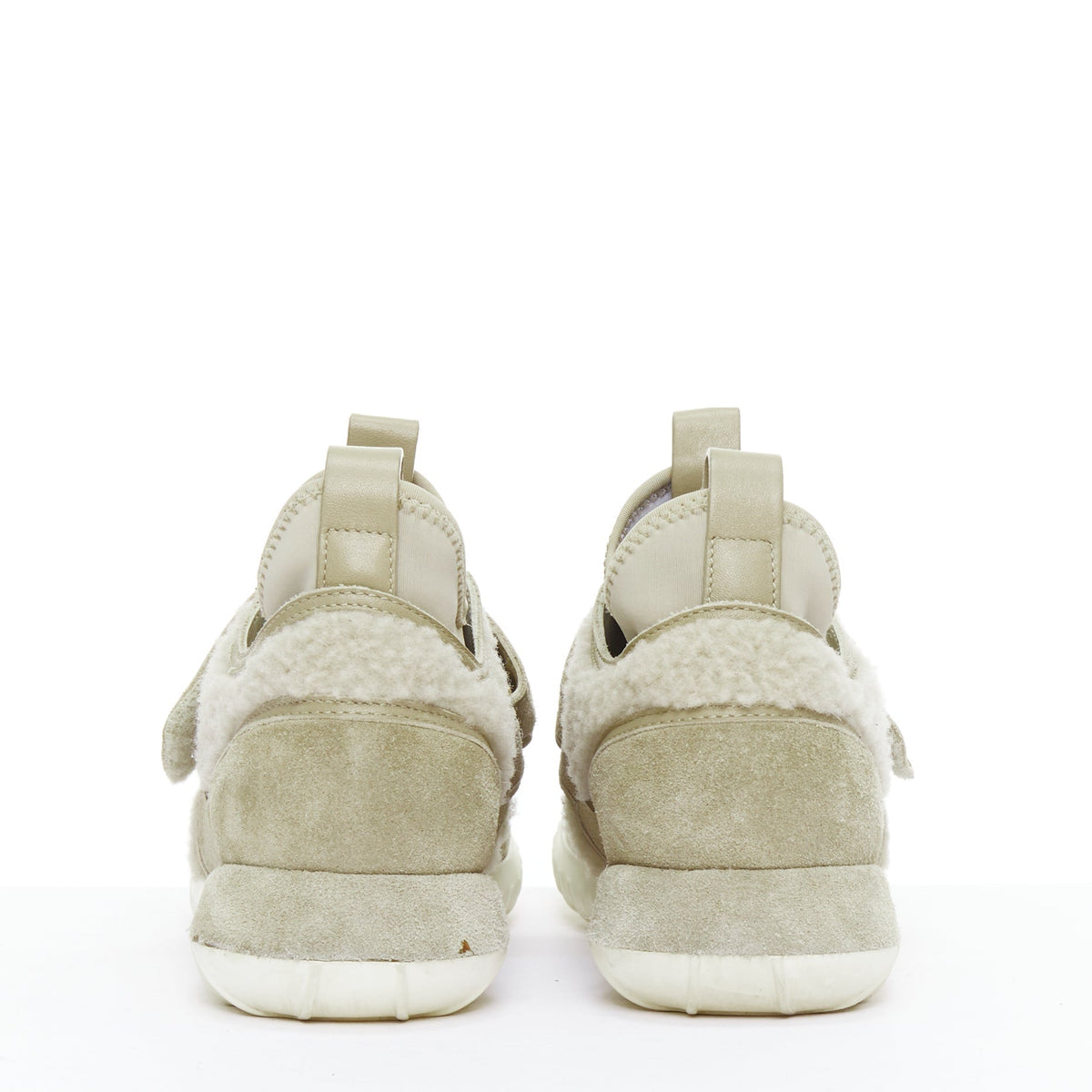 Women's Moncler Suede Shearling Logo Sneakers