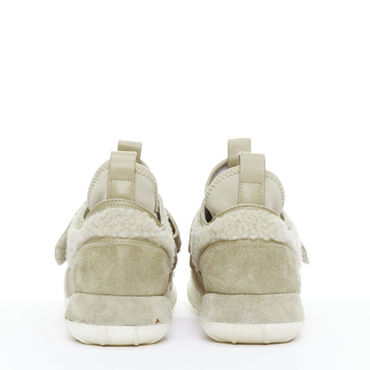Women's Moncler Suede Shearling Logo Sneakers