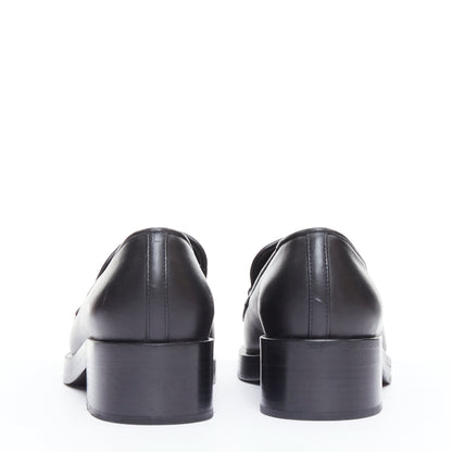 Women's Chanel Leather Gold Logo Loafers