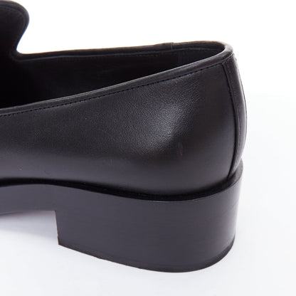 Women's Chanel Leather Gold Logo Loafers