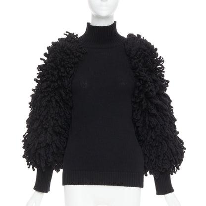 Men's Valentino 2024 Boucle Yarn Sleeves Turtleneck