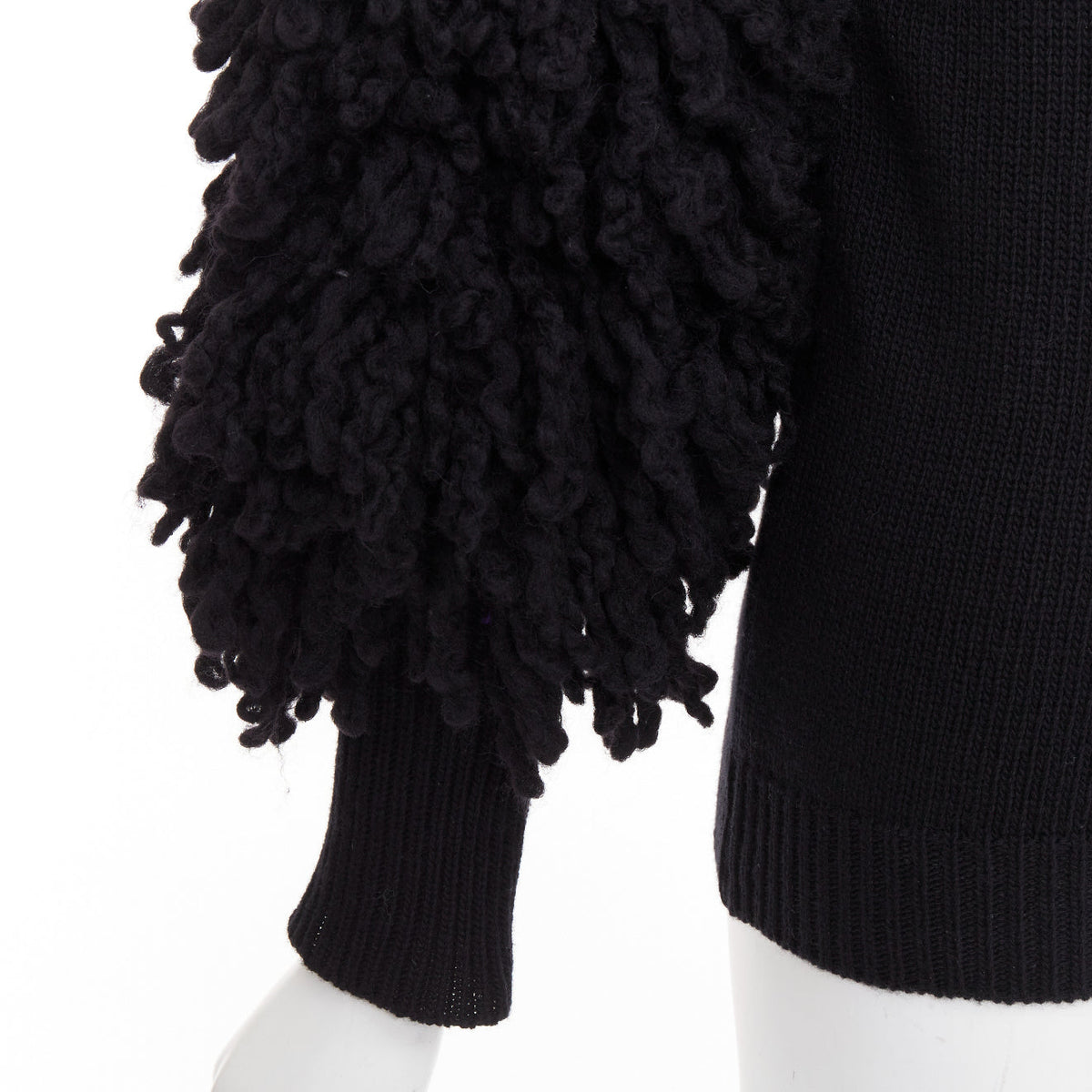 Men's Valentino 2024 Boucle Yarn Sleeves Turtleneck