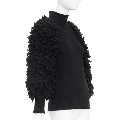 Men's Valentino 2024 Boucle Yarn Sleeves Turtleneck