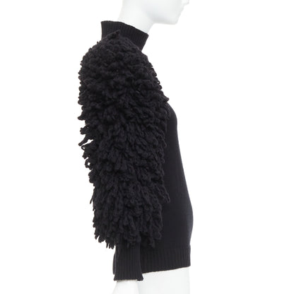 Men's Valentino 2024 Boucle Yarn Sleeves Turtleneck