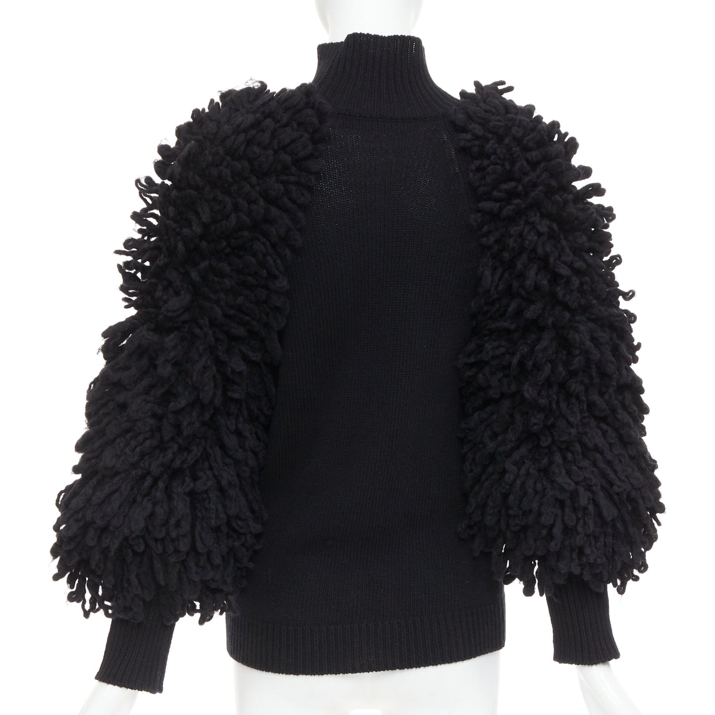 Men's Valentino 2024 Boucle Yarn Sleeves Turtleneck