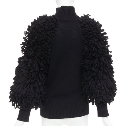 Men's Valentino 2024 Boucle Yarn Sleeves Turtleneck