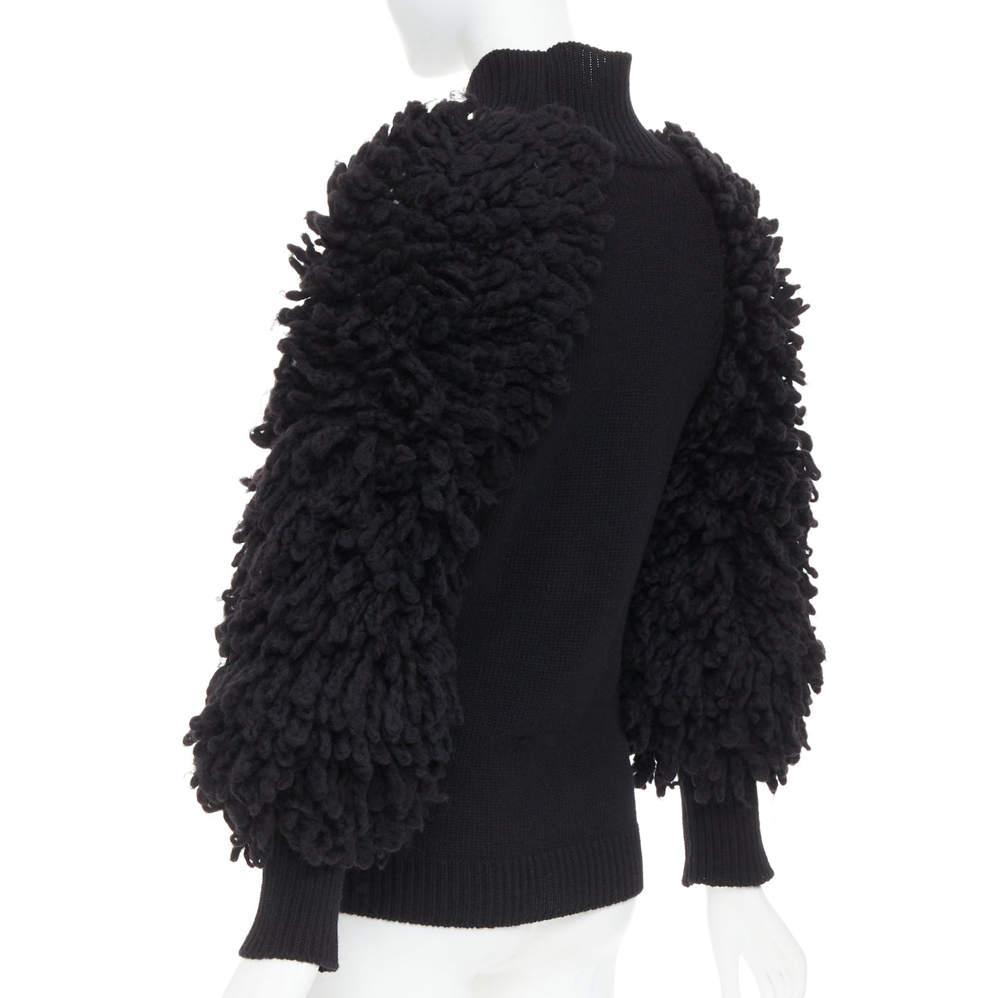 Men's Valentino 2024 Boucle Yarn Sleeves Turtleneck