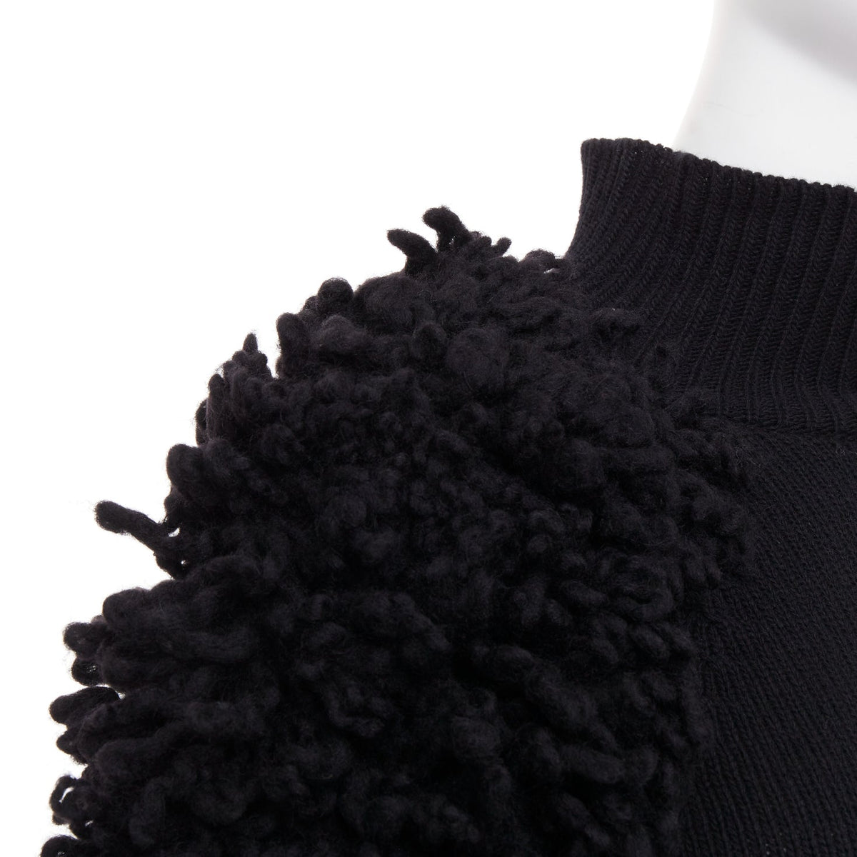 Men's Valentino 2024 Boucle Yarn Sleeves Turtleneck