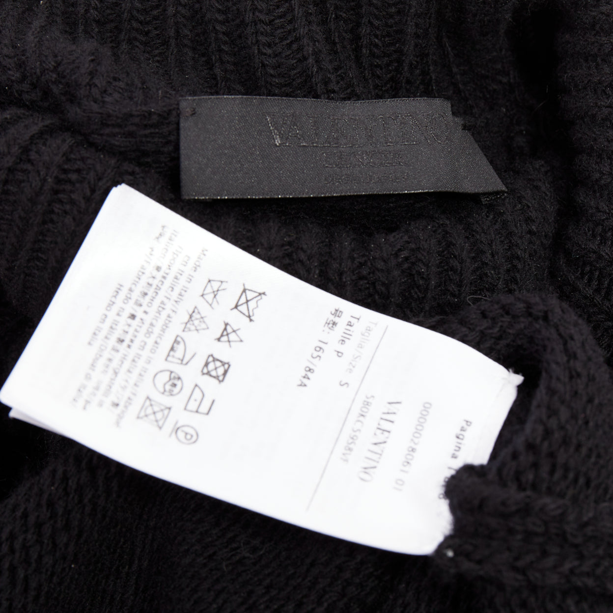 Men's Valentino 2024 Boucle Yarn Sleeves Turtleneck