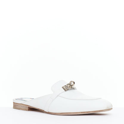 Women's Hermes Leather Kelly Turnlock Mules