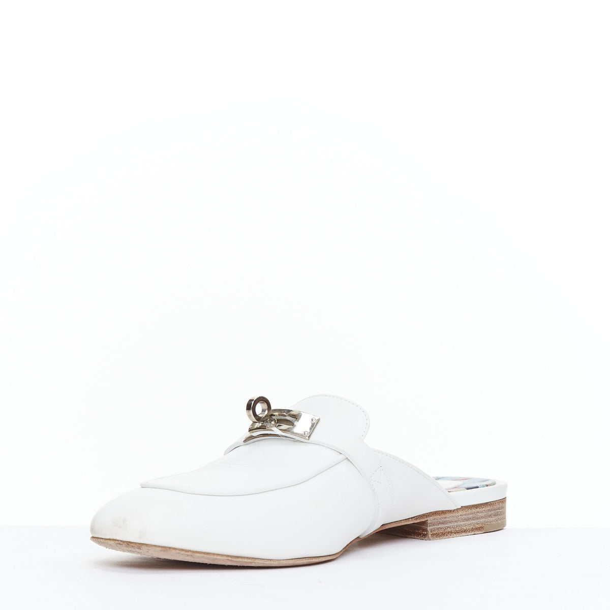 Women's Hermes Leather Kelly Turnlock Mules