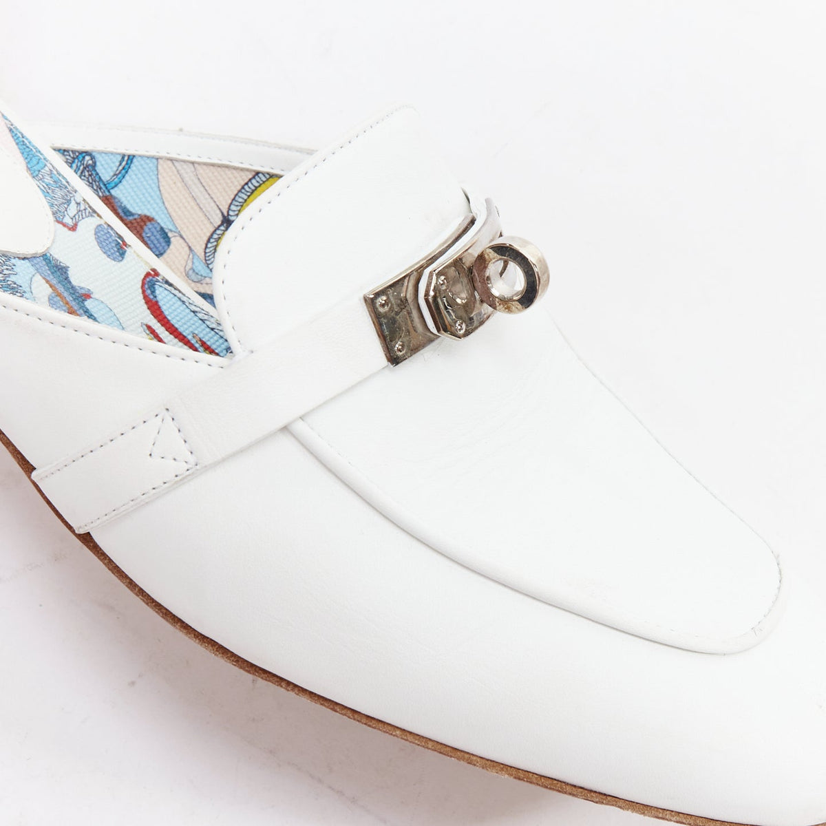 Women's Hermes Leather Kelly Turnlock Mules