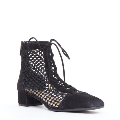Women's Christian Dior Suede Lace Up Boots