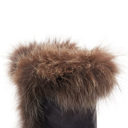 Women's Hermes Leather Fur Lined Boots