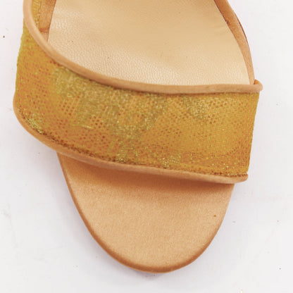 Women's Christian Louboutin 201 gold Lace Sandals