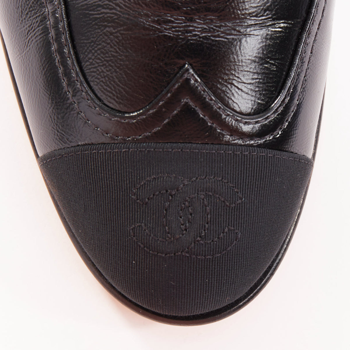 Women's Chanel Leather Grosgrain T-Strap Flats