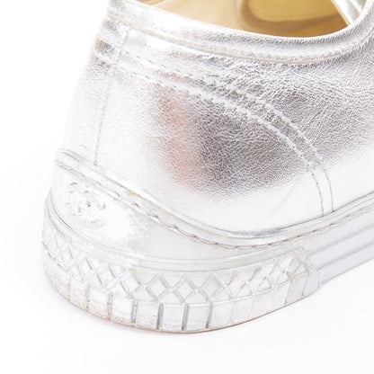 Women's Chanel Leather Glitter Sneakers