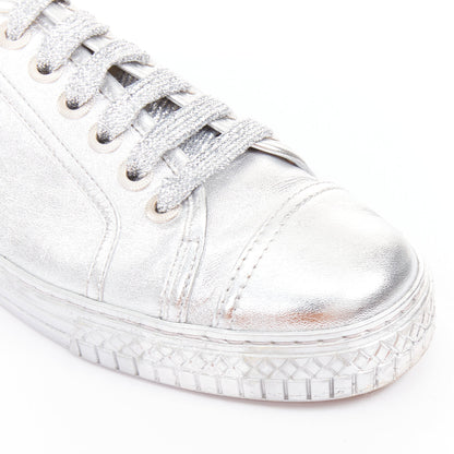 Women's Chanel Leather Glitter Sneakers
