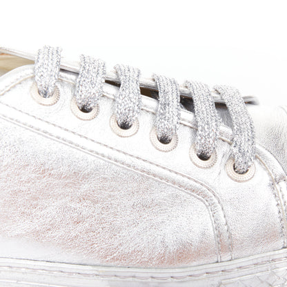 Women's Chanel Leather Glitter Sneakers