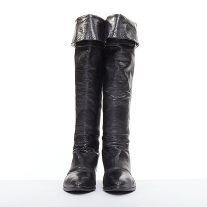Women's Prada Leather Over The Knee Zip Boots