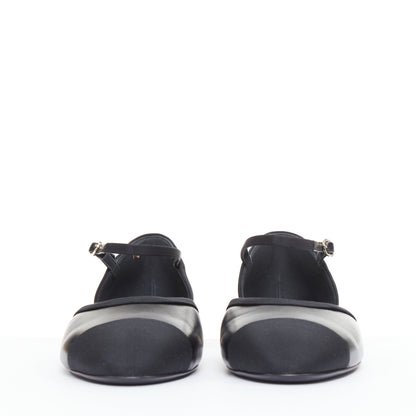 Women's Chanel Leather Grosgrain Mary Jane Flats