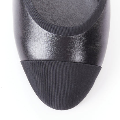 Women's Chanel Leather Grosgrain Mary Jane Flats