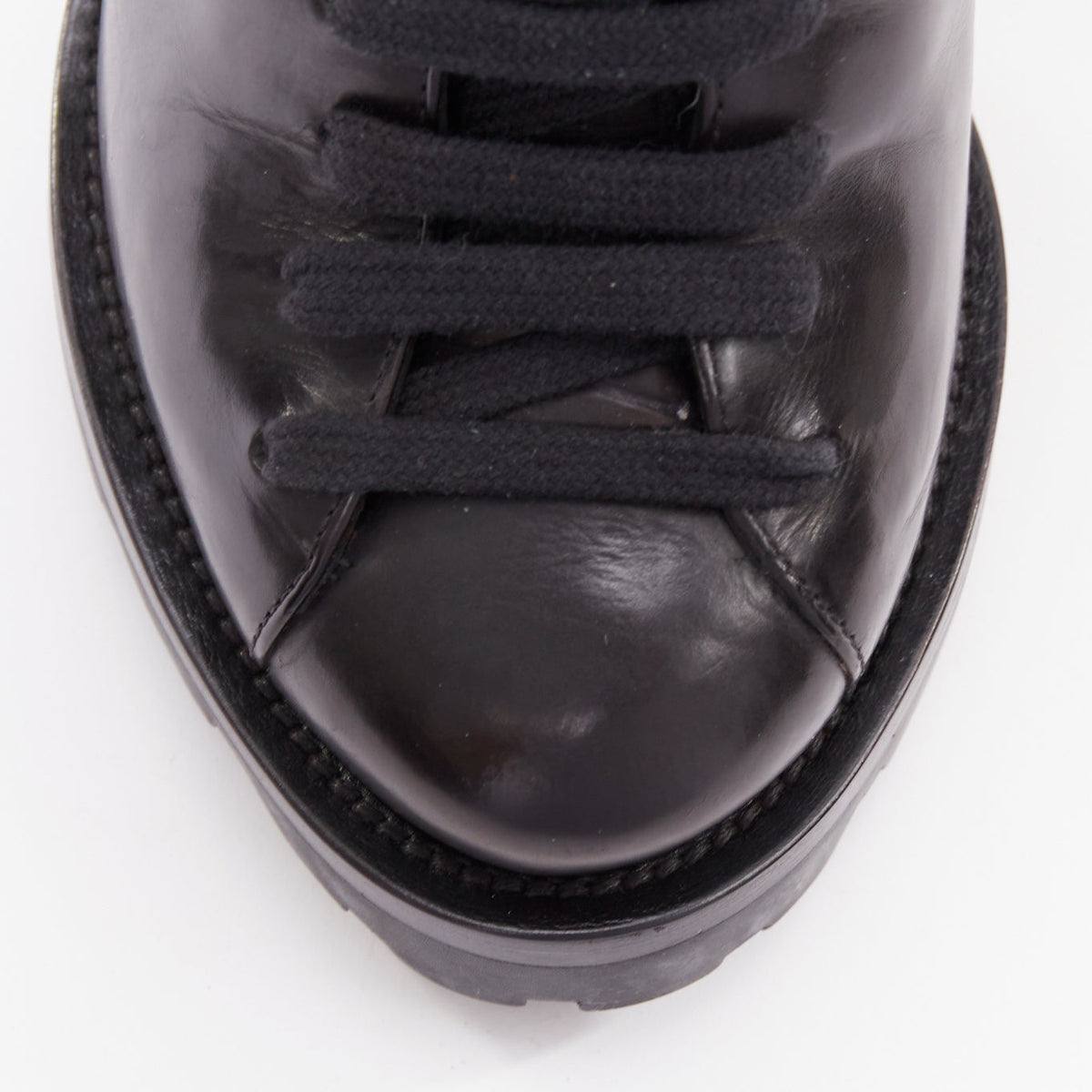 Women's Prada 2011 Leather Fur Trim Ankle Boots
