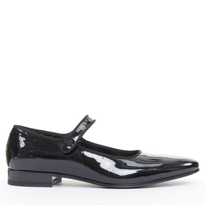 Women's Saint Laurent Patent Grosgrain Mary Jane Flats