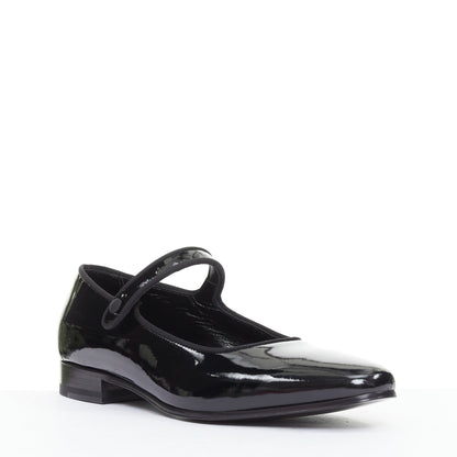 Women's Saint Laurent Patent Grosgrain Mary Jane Flats