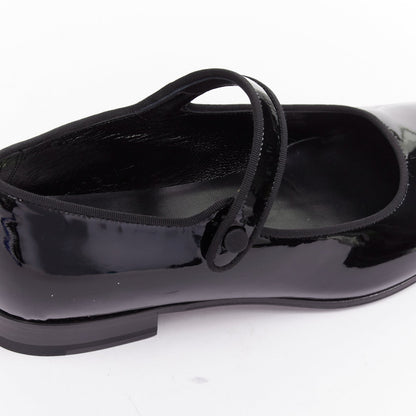 Women's Saint Laurent Patent Grosgrain Mary Jane Flats