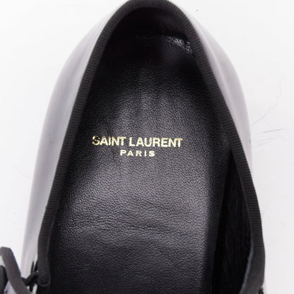 Women's Saint Laurent Patent Grosgrain Mary Jane Flats