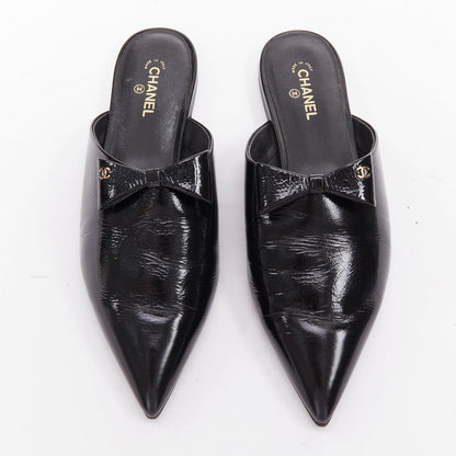 Women's Chanel Patent Leather Pointy Mules